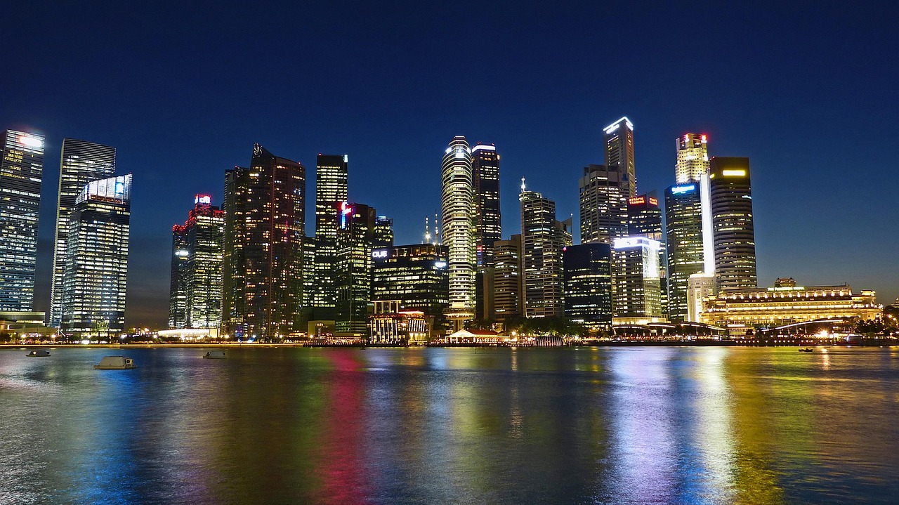 Sydney financial district skyline at dusk